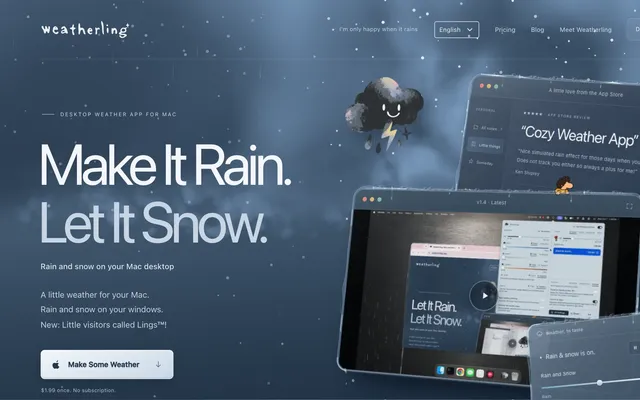 Weatherling: A little weather for your Mac.